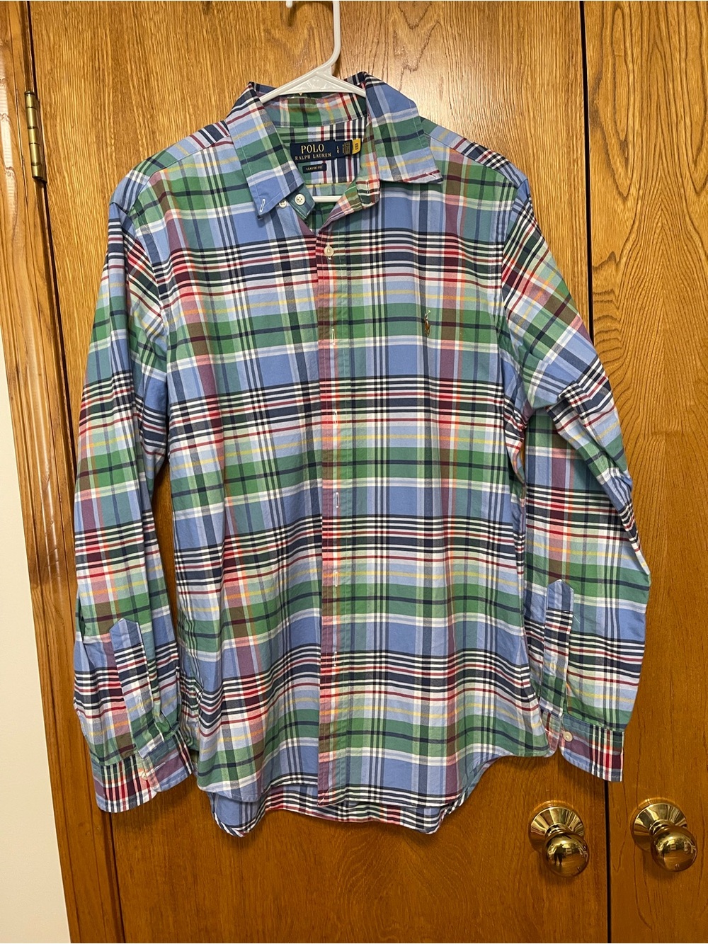 Ralph Lauren Blue & Green Plaid Button-Down Shirt